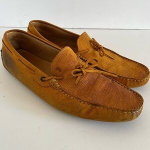 Tod's Yellow Mustard Leather Gommino Driving Loafers Size 11